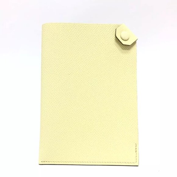HERMES Talmac PM Passport Case Tarmac Epsom yellow/SilverHardware Unused - Picture 1 of 16